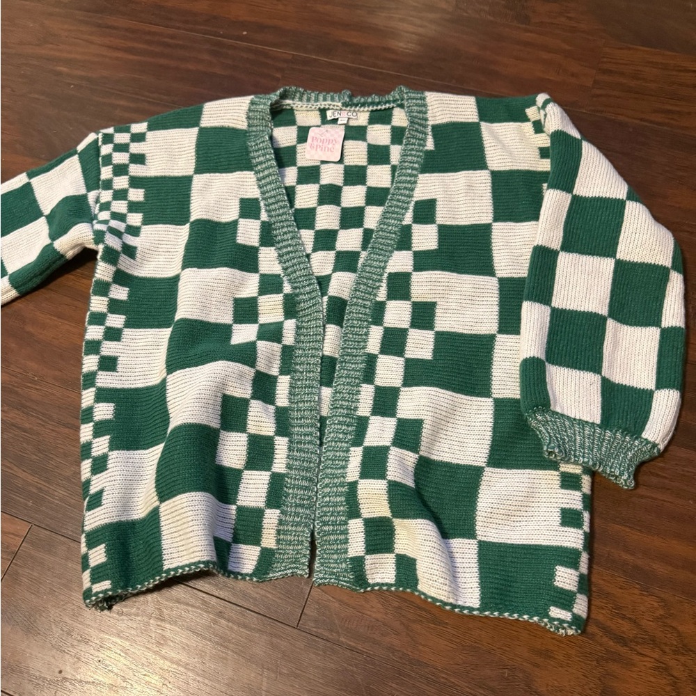 Checkered cardigan